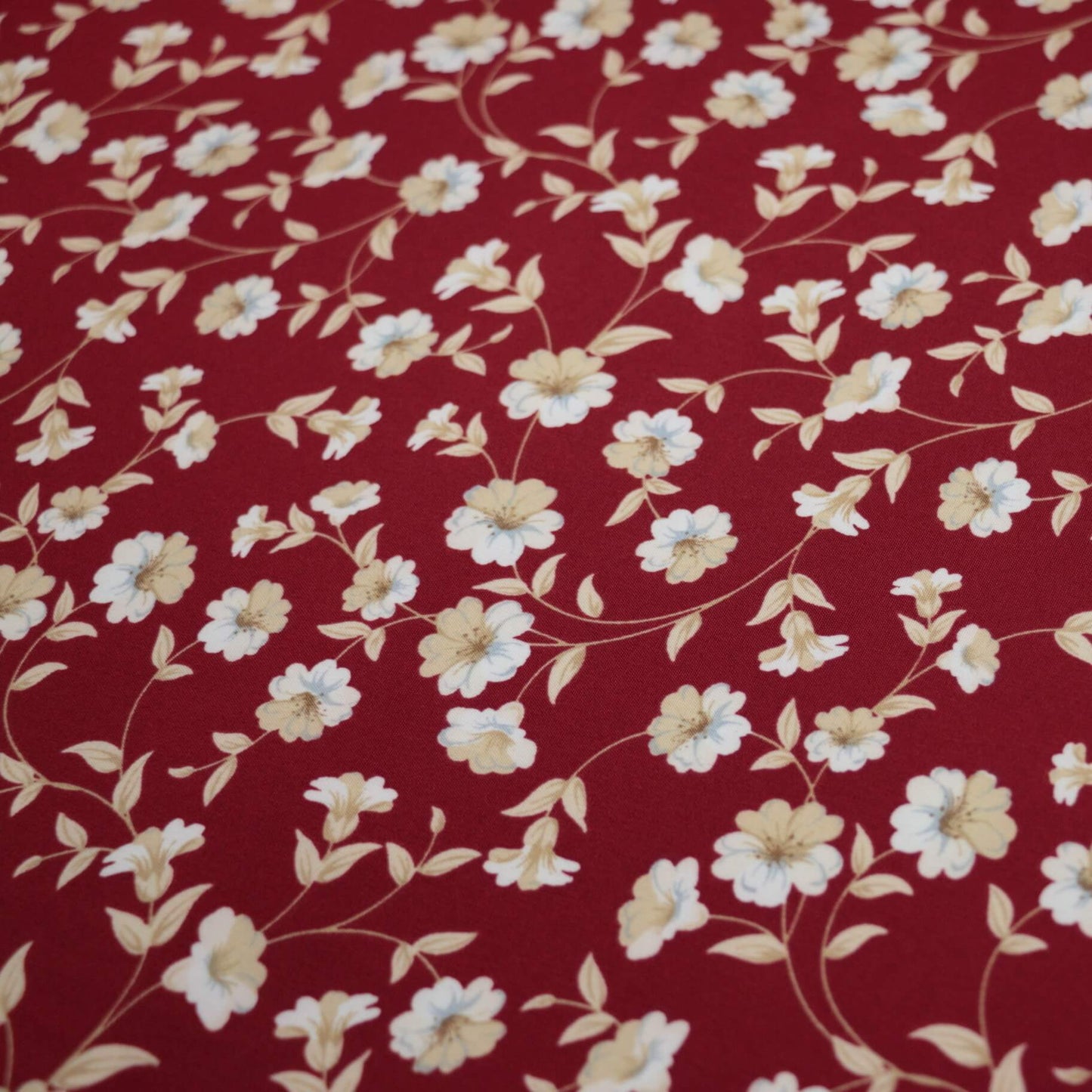 Rust Floral Polyviscose 1m