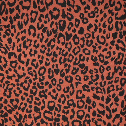 Rust Leopard Jersey per/metre