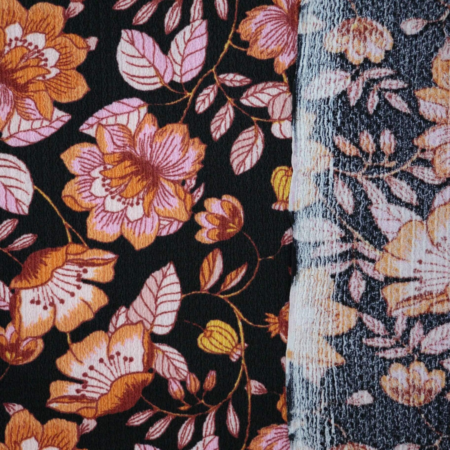 Rustic Bloom Bubble Crepe per/metre