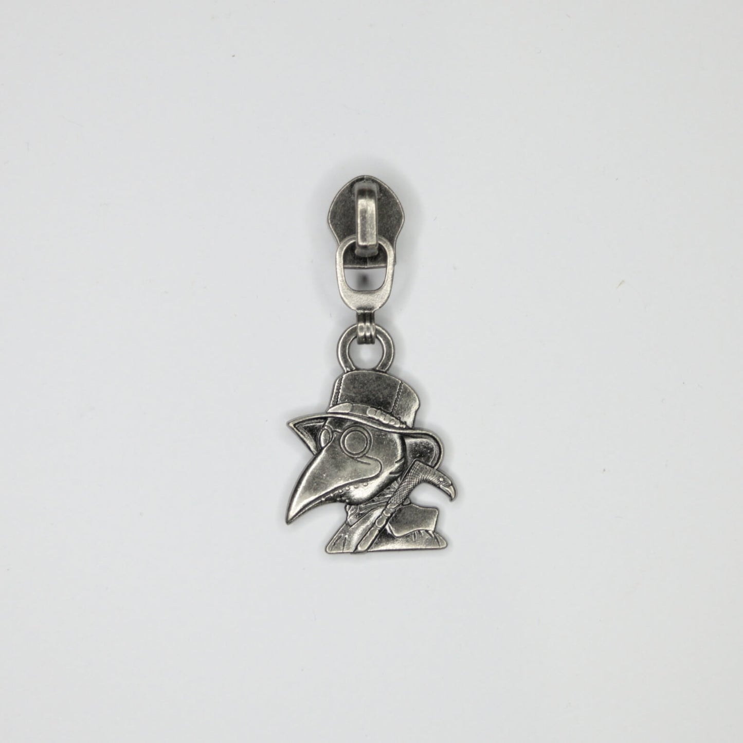 Silver Grey Beak Doctor #5 Zipper Pull