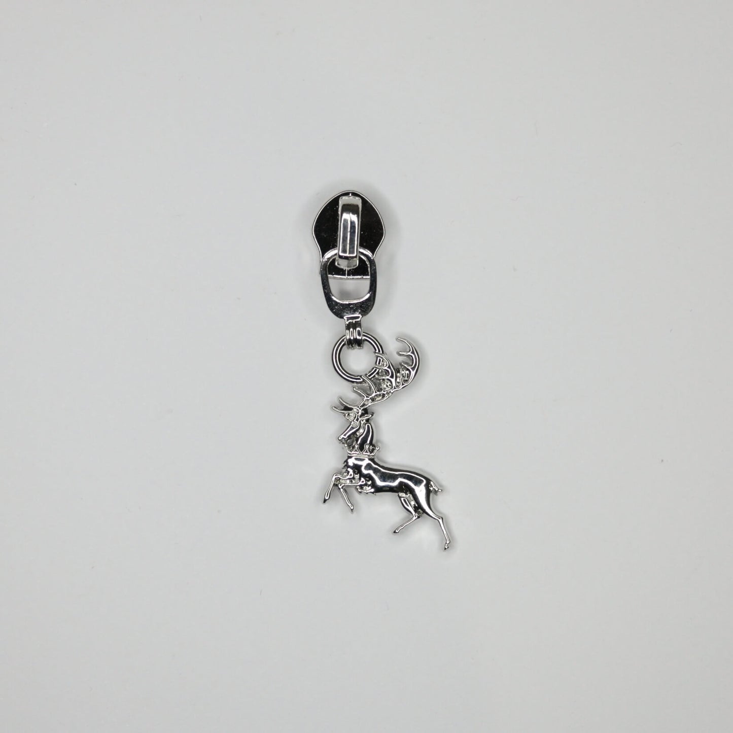 Silver Stag #5 Zipper Pull