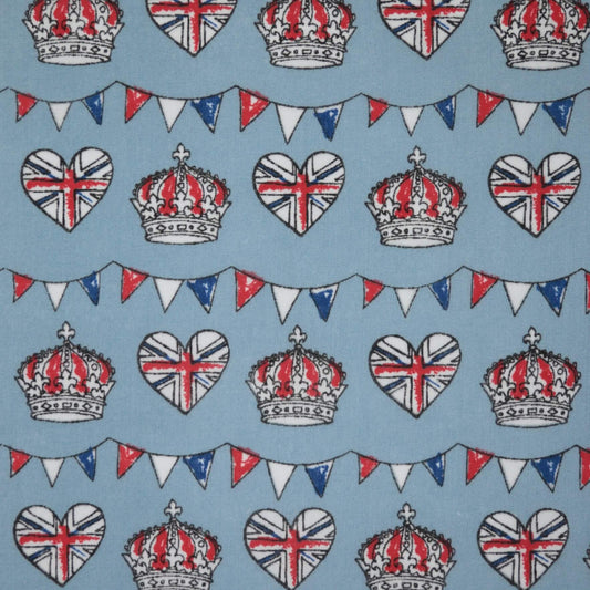 Sky Blue British Party Polycotton 1m