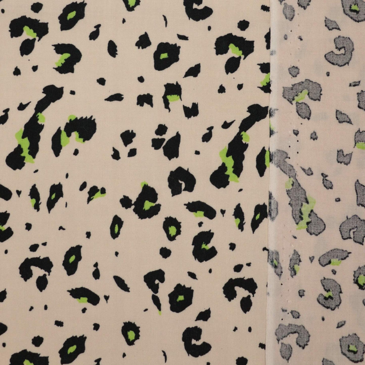 Tan Leopard Green & Black Spot 100% Viscose per/metre
