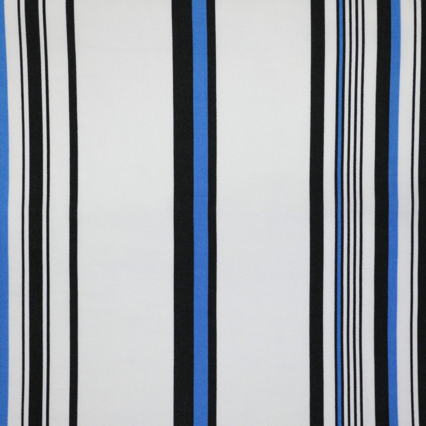 White & Blue Stripe Viscose 1m