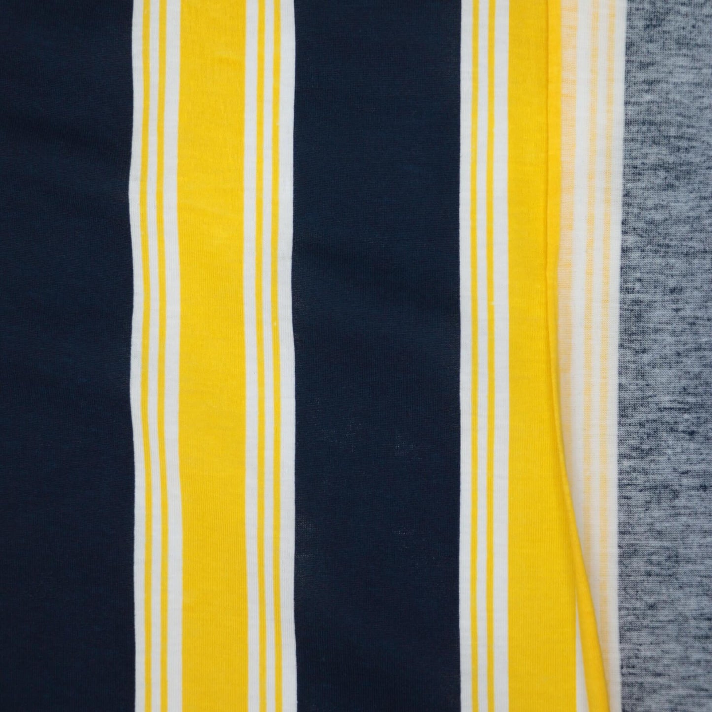 Yellow & Navy Stripe Cotton 1m