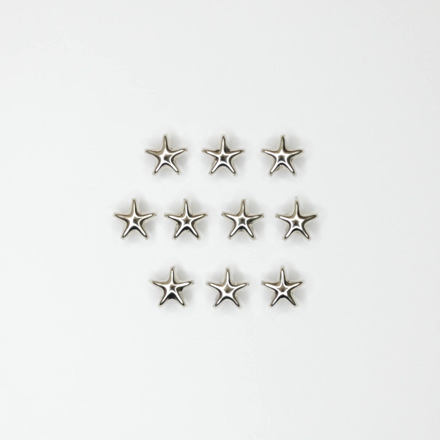 10mm Silvery Iron Five Pointed Star Claw Rivets 10pk