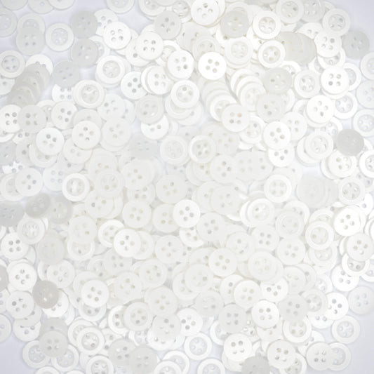 10mm White 4-Hole Button 20pk