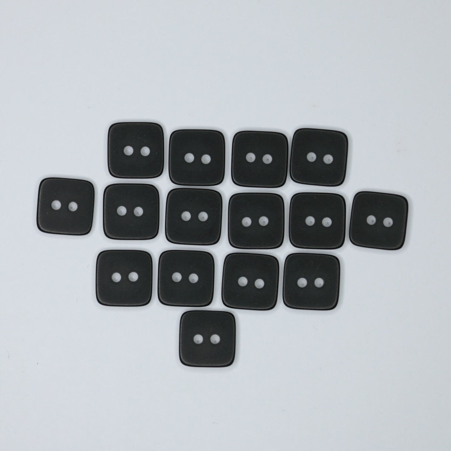11mm Black Square 2-Hole Buttons 15pk