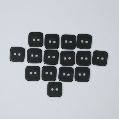 11mm Black Square 2-Hole Buttons 15pk