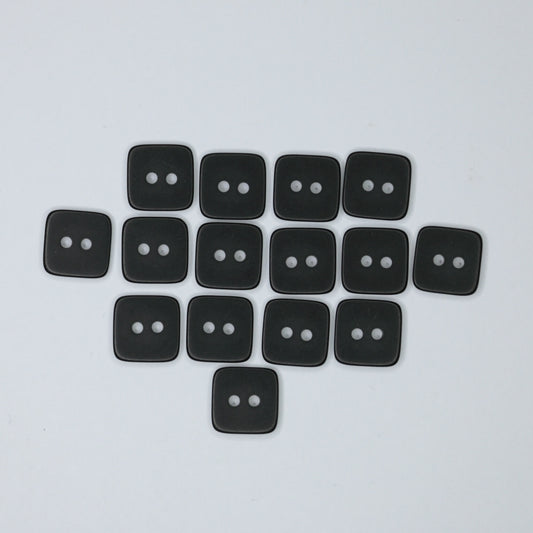 11mm Black Square 2-Hole Buttons 15pk