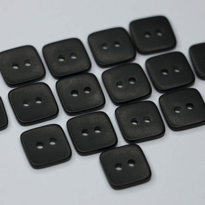 11mm Black Square 2-Hole Buttons 15pk