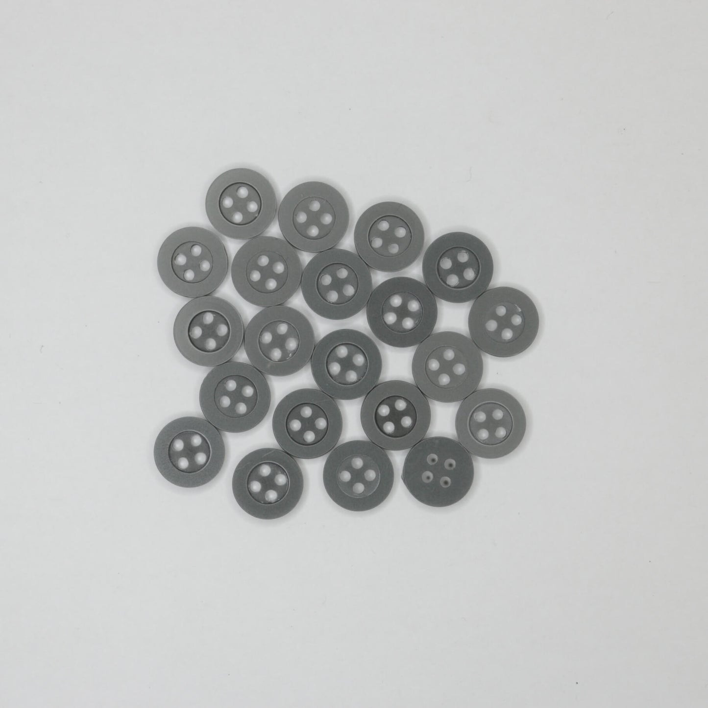11mm Grey 4-Hole Buttons 20pk