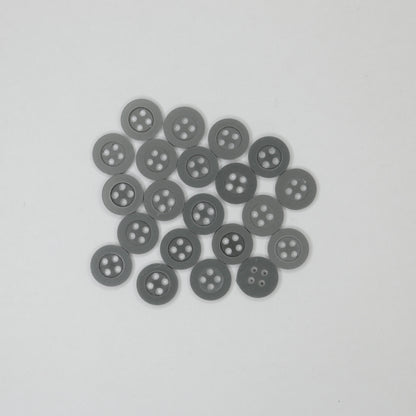 11mm Grey 4-Hole Buttons 20pk