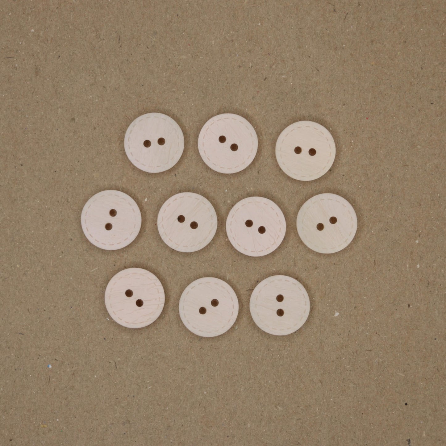 11mm Pink Stitch Border 2-Hole Buttons 10pk