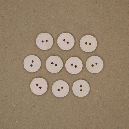 11mm Pink Stitch Border 2-Hole Buttons 10pk