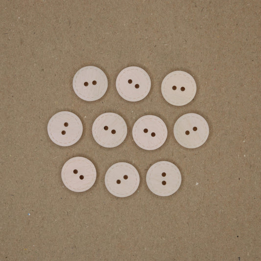 11mm Pink Stitch Border 2-Hole Buttons 10pk