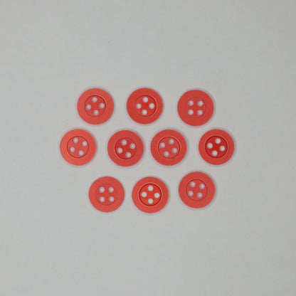 11mm Red 4-Hole Buttons 20pk