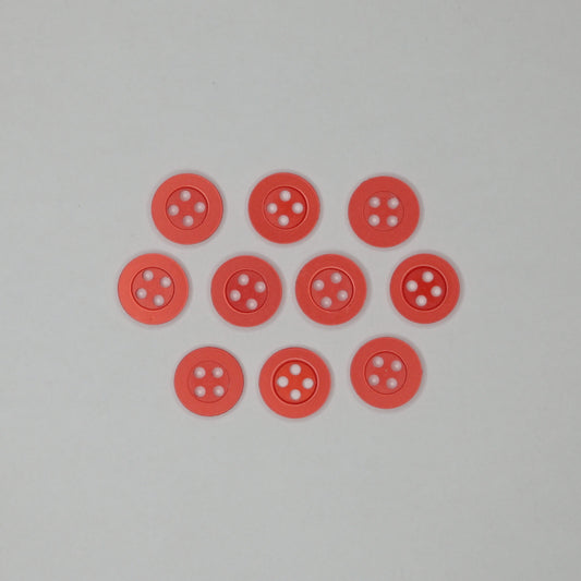 11mm Red 4-Hole Buttons 20pk