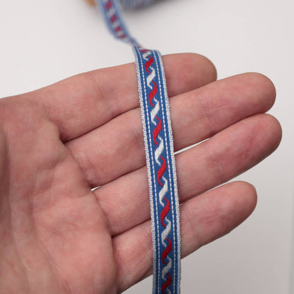 11mm Red, White & Blue Design Braid per/metre