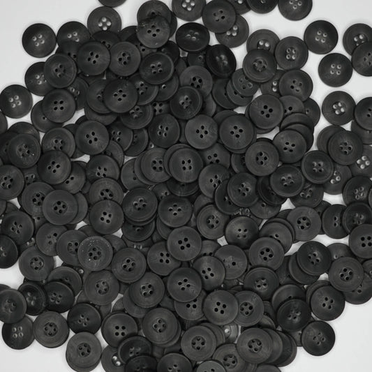 12mm Black 4-Hole Buttons 20pk