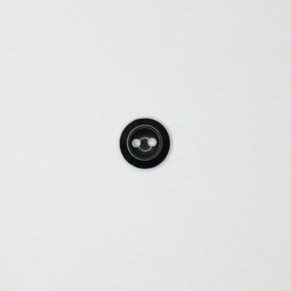 12mm Black Glossy Plastic 2H Buttons 20pk