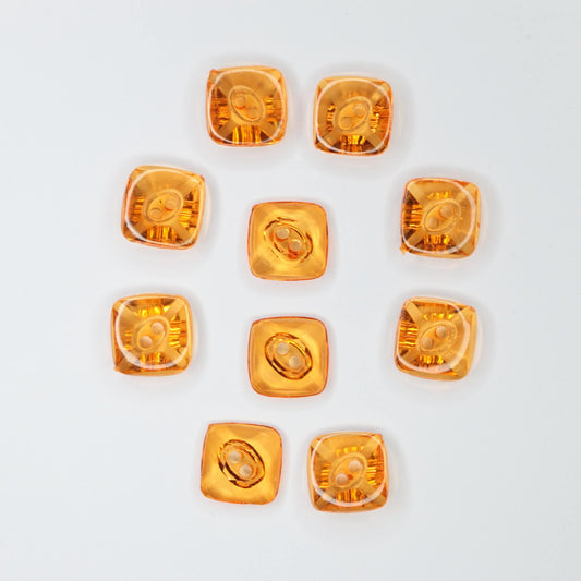 12mm Orange Cube 2H Buttons 10pk