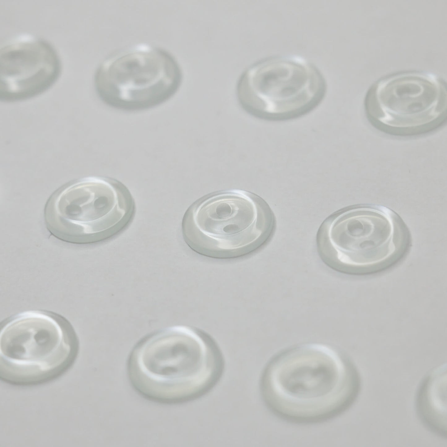 12mm Clear Translucent 2-Hole Buttons 15pk