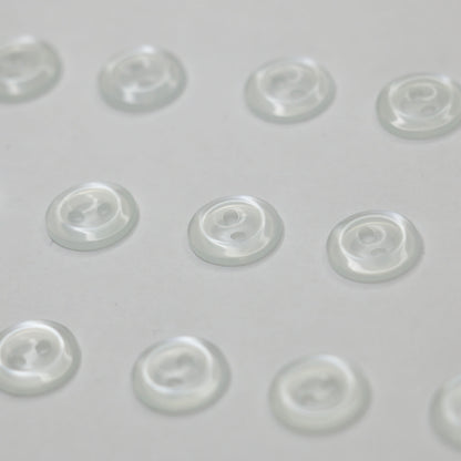 12mm Clear Translucent 2-Hole Buttons 15pk