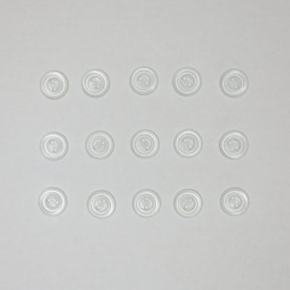12mm Clear Translucent 2-Hole Buttons 15pk