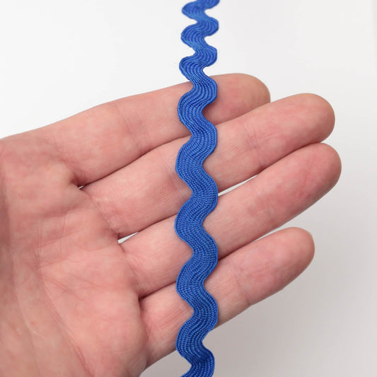 13mm Bright Blue Jumbo Ric-Rac Trim per/metre