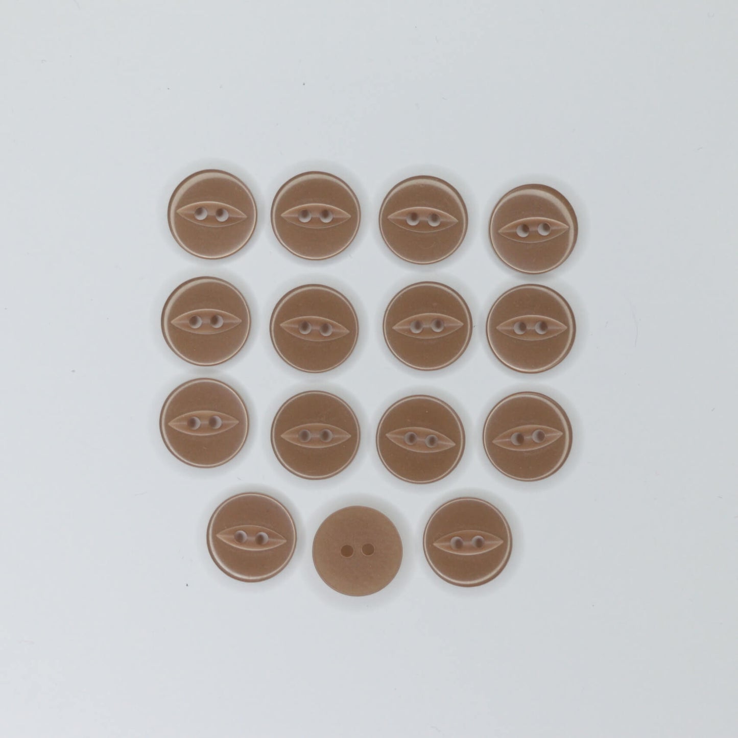 13mm Mocha 2-Hole Buttons 15pk