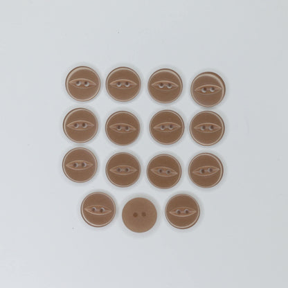 13mm Mocha 2-Hole Buttons 15pk