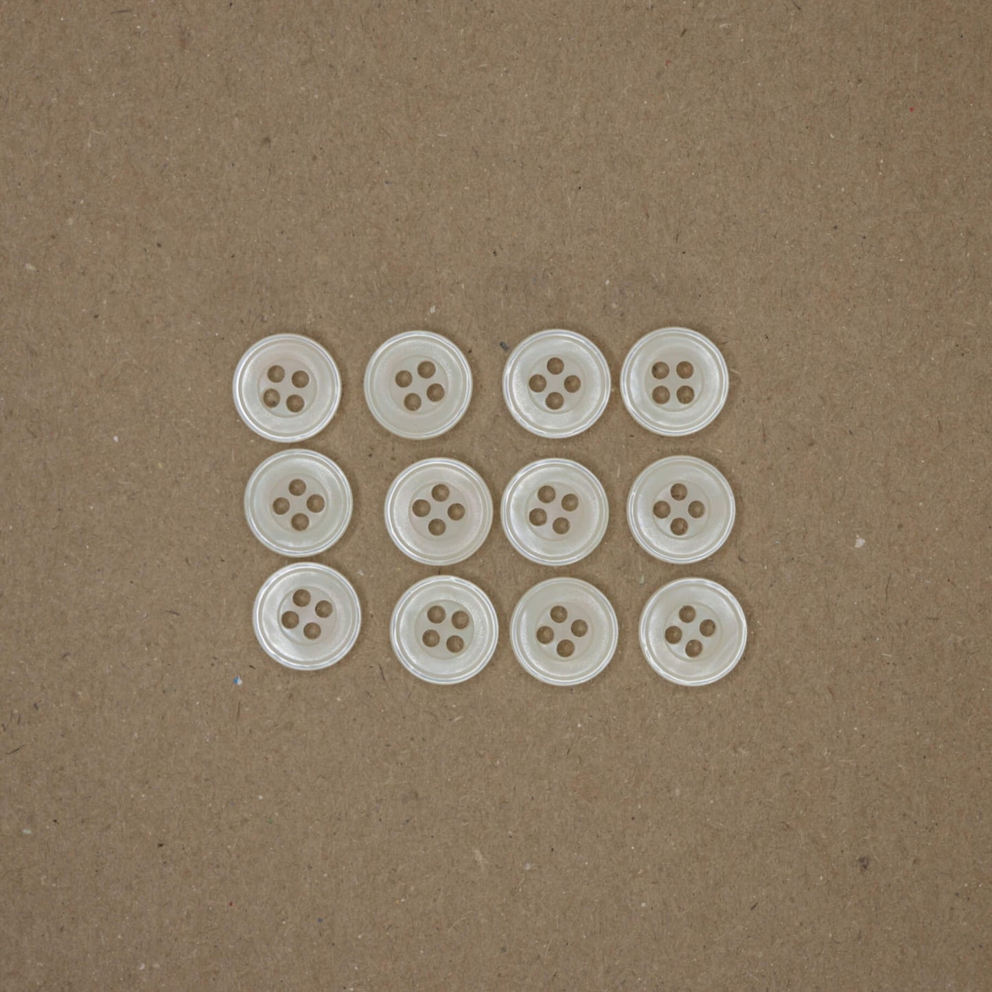 13mm Cream Pearlescent Buttons 12pk