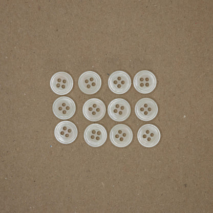 13mm Cream Pearlescent Buttons 12pk
