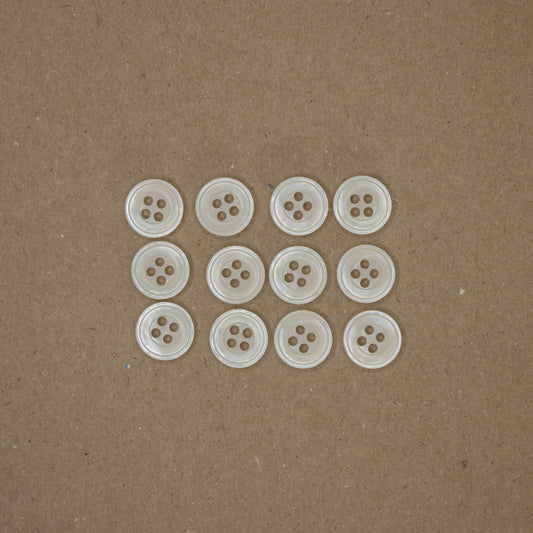13mm Cream Pearlescent Buttons 12pk