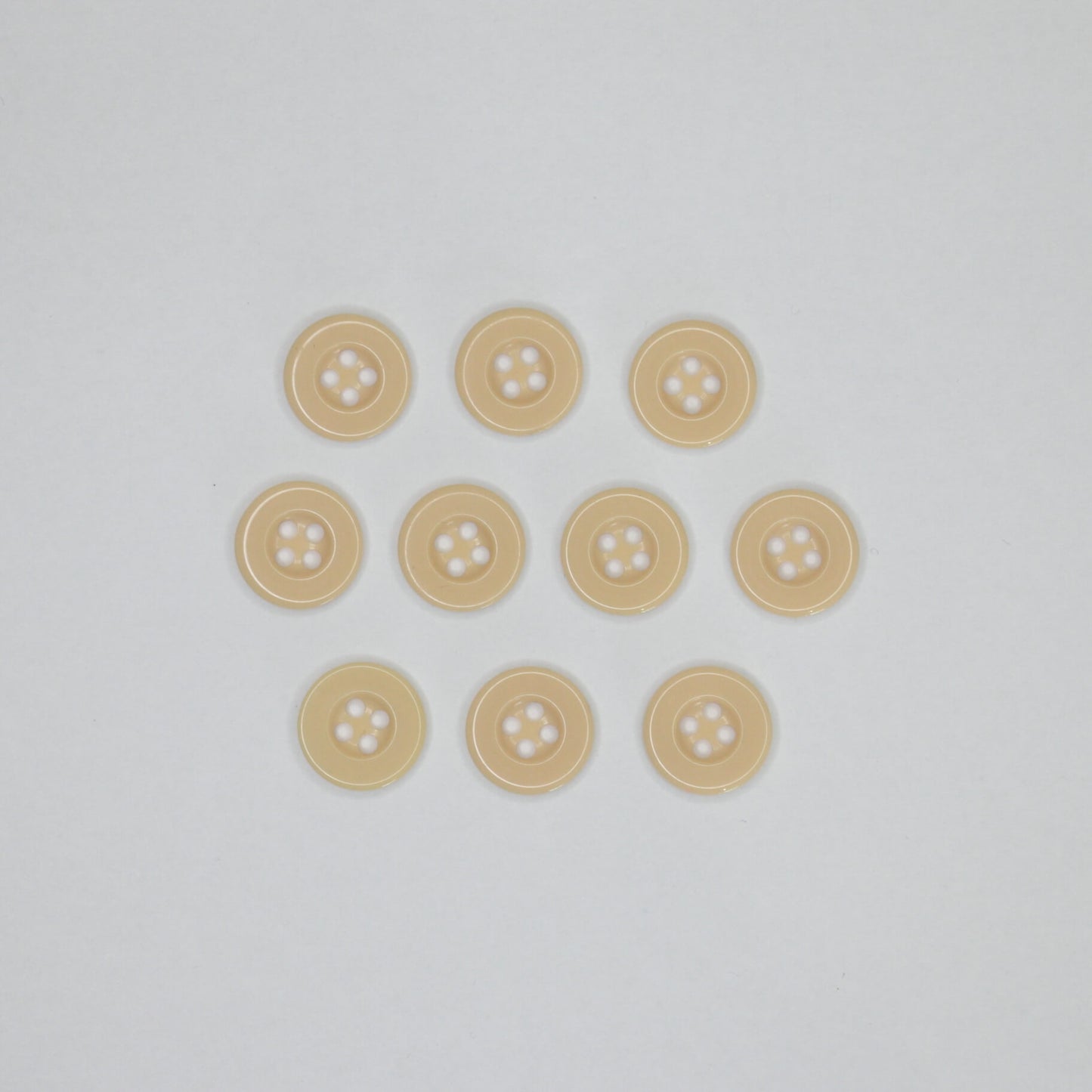 14mm Cream 4-Hole Buttons 10pk