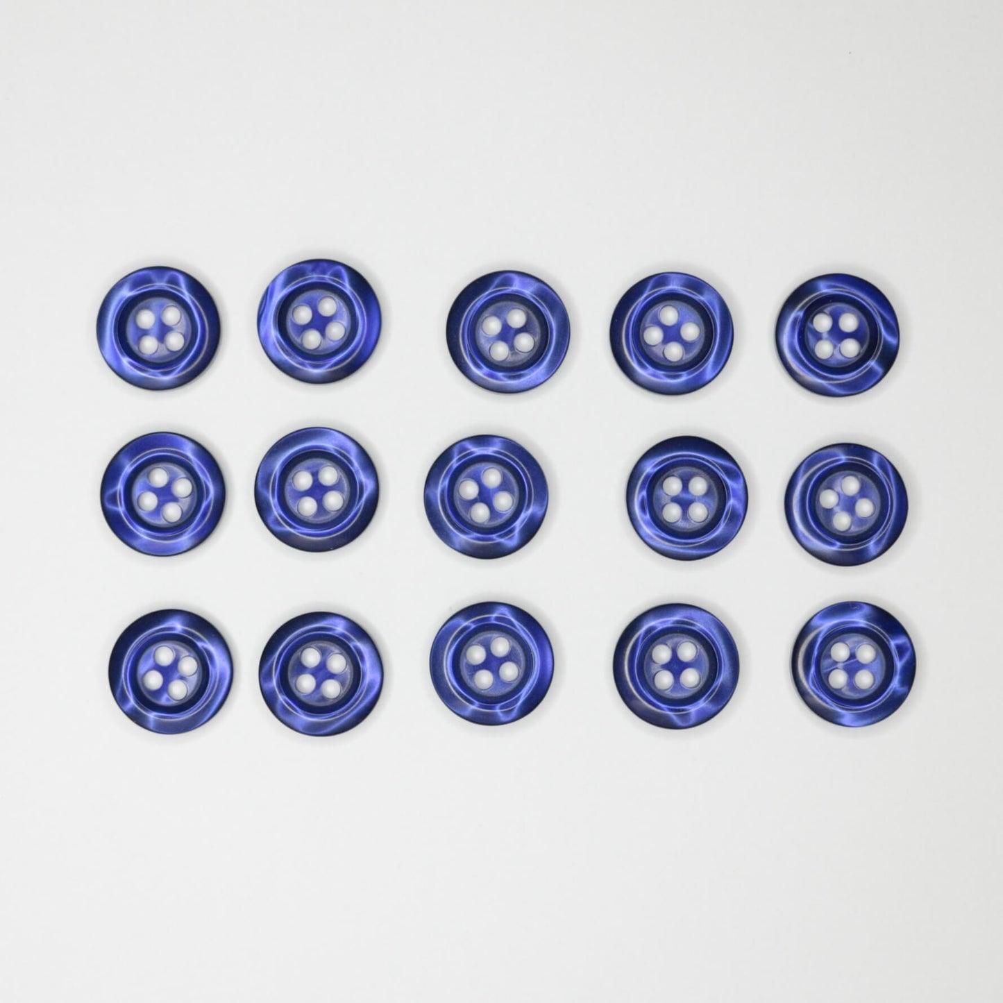 14mm Deep Blue 4-Hole Buttons 15pk