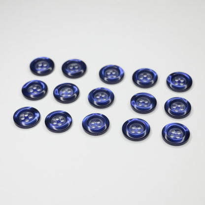 14mm Deep Blue 4-Hole Buttons 15pk