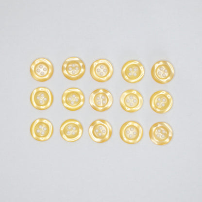14mm Orange Pearlescent Plastic 4-Hole Buttons 15pk