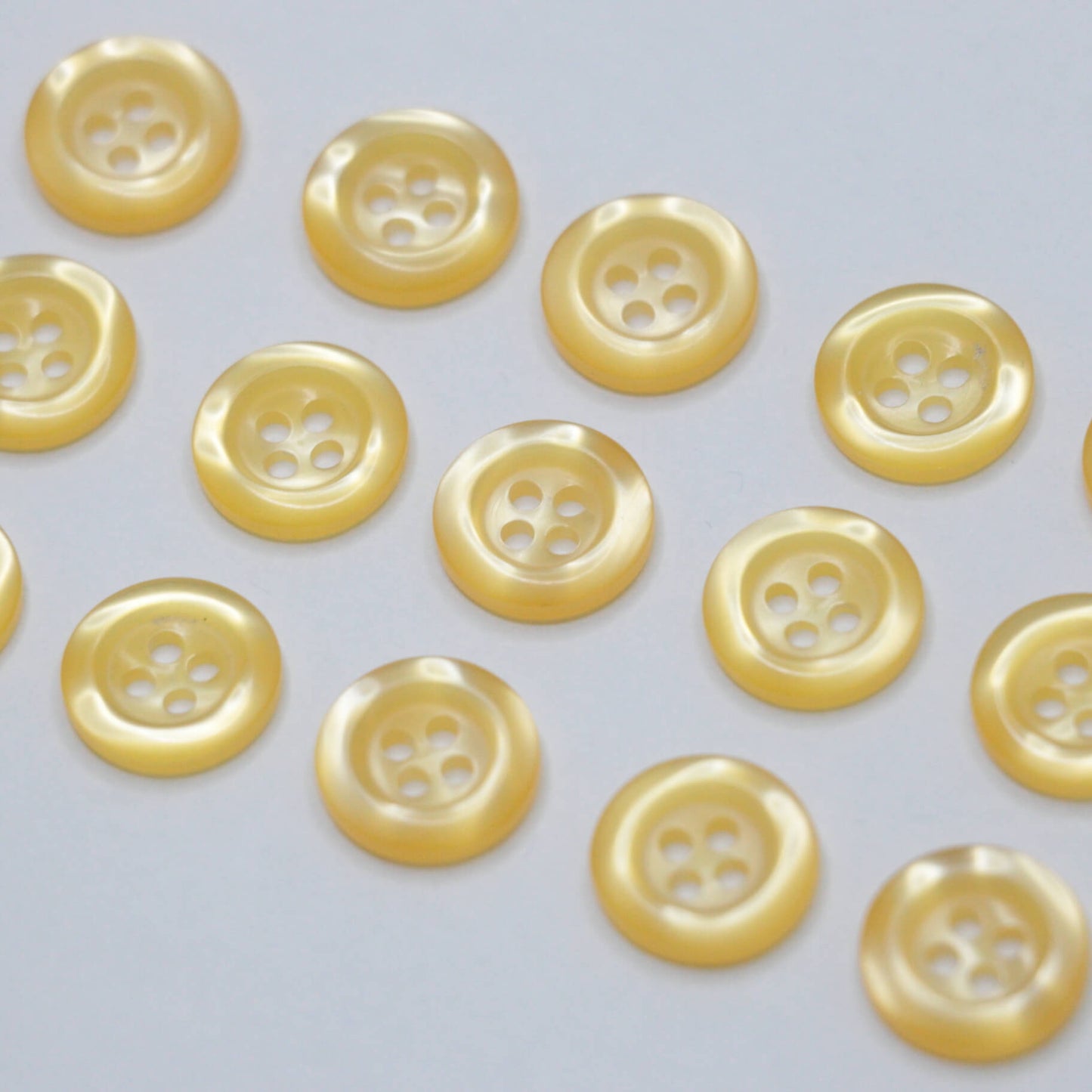 14mm Orange Pearlescent Plastic 4-Hole Buttons 15pk