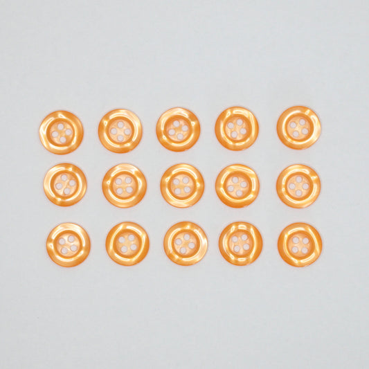 14mm Pumpkin Pearlescent Plastic 4-Hole Buttons 15pk