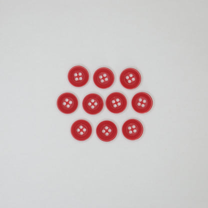 14mm Red Wide 4-Hole Buttons 10pk