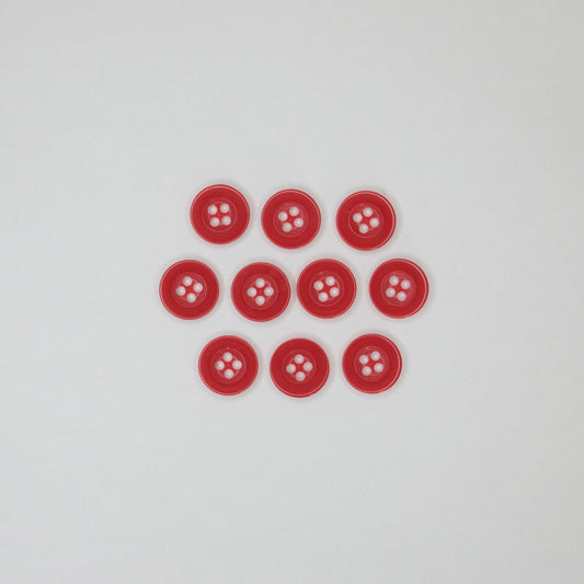 14mm Red Wide 4-Hole Buttons 10pk