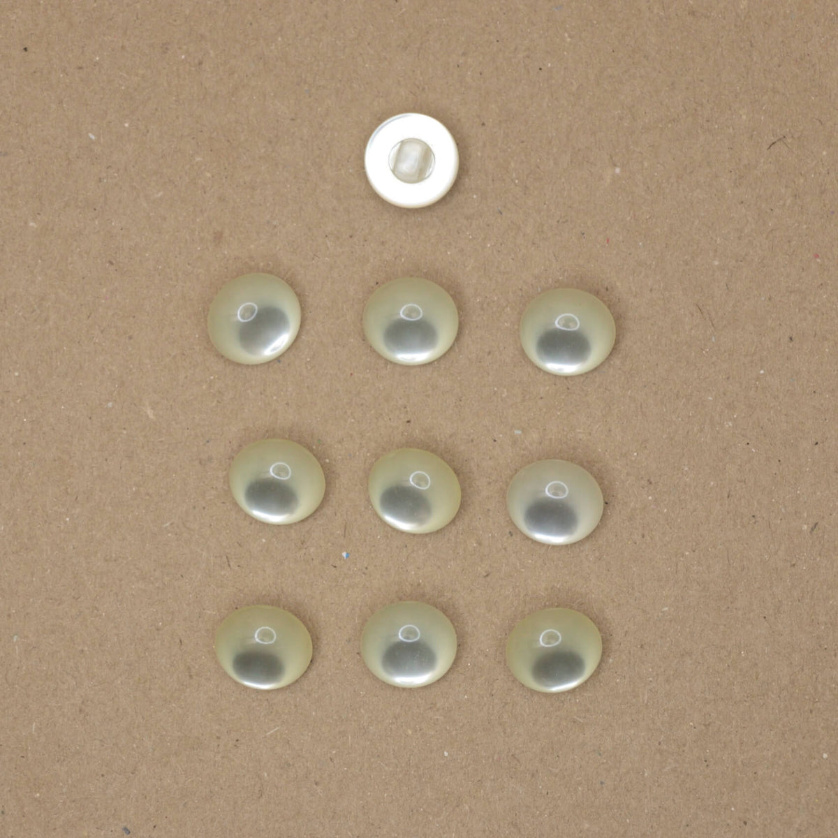 14mm Shiny Ivory Shank-Hole Buttons 10pk