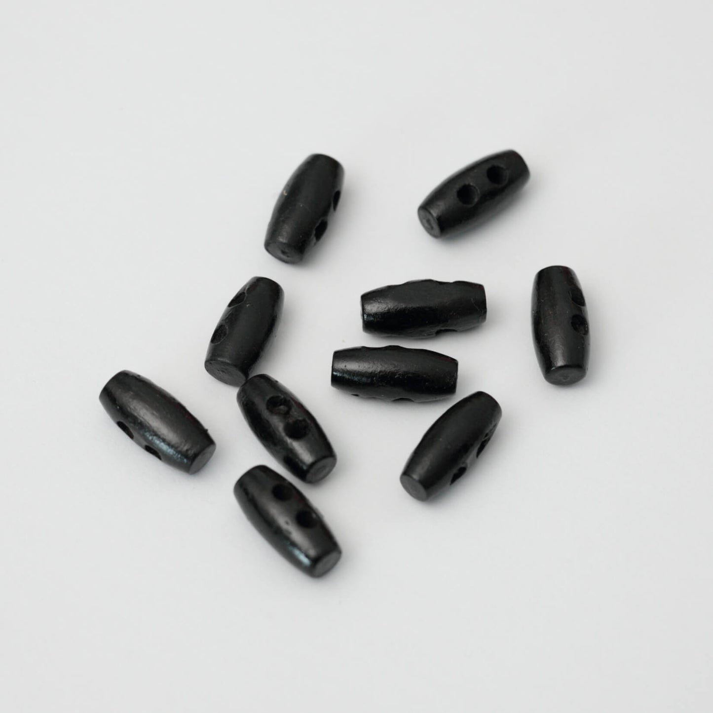 15mm Black Mini 2-Hole Toggle Buttons 10pk