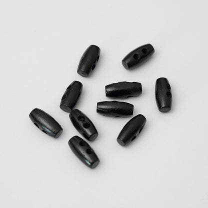 15mm Black Mini 2-Hole Toggle Buttons 10pk