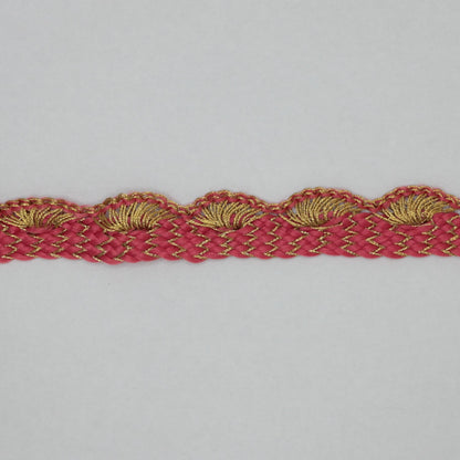 15mm Coral/Gold Scallop Trim per/metre
