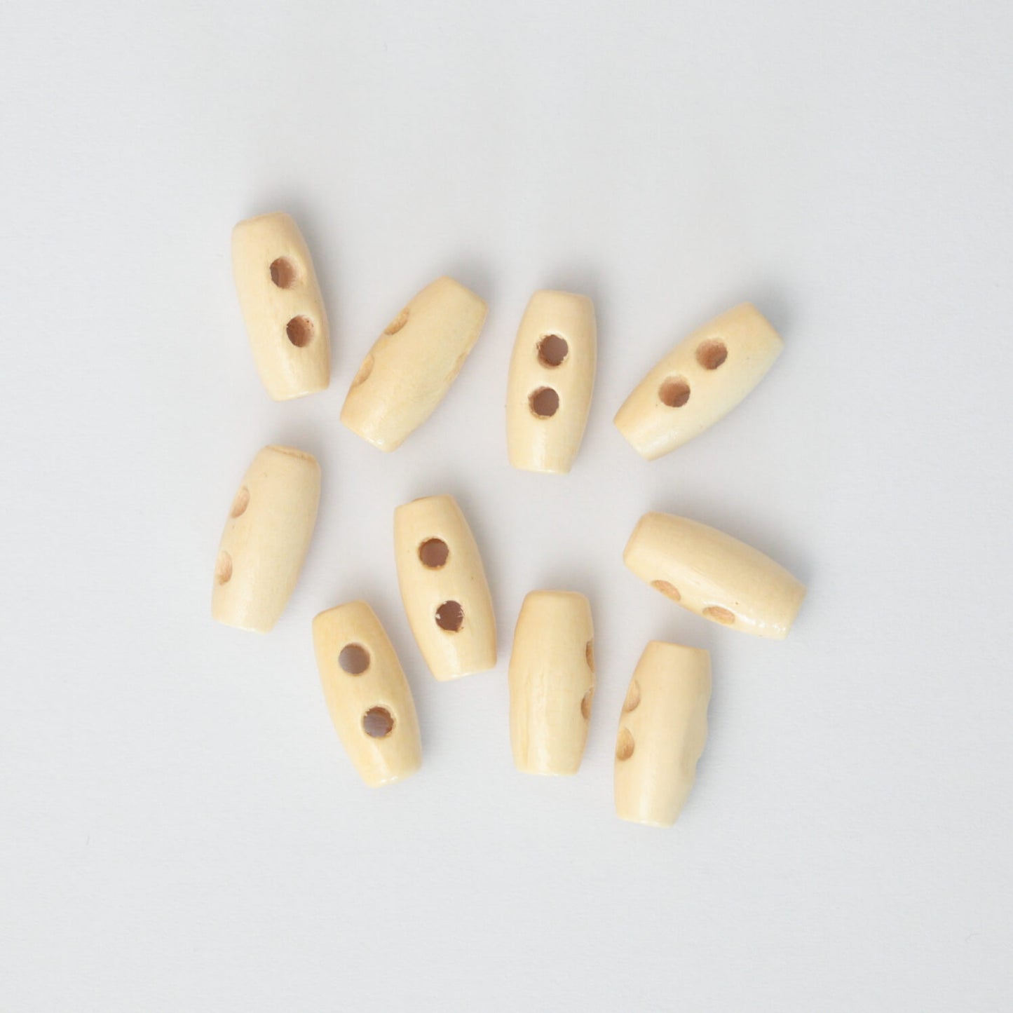 15mm Cream Mini 2-Hole Toggle Buttons 10pk