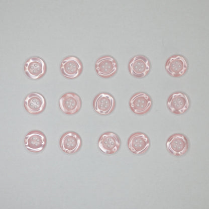 15mm Pink Pearlescent Effect Plastic 4-Hole Buttons 15pk