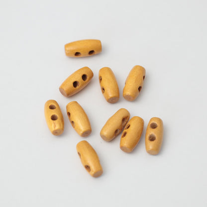 15mm Tan Mini 2-Hole Toggle Buttons 10pk